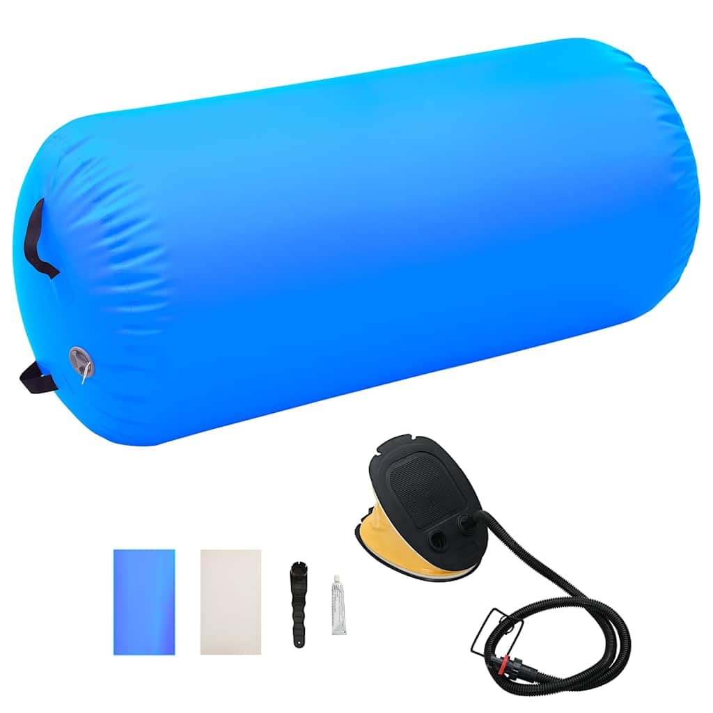 Rullo da ginnastica gonfiabile in PVC ad alta densità, con pompa a piede, antiscivolo e impermeabile, ideale per yoga, pilates, fitness, allenamento, casa, studio, all'aperto