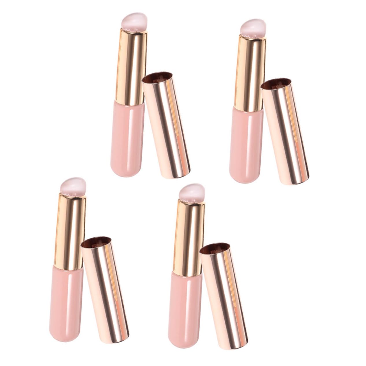 VICASKY 4Pcs Silicone Lip Brushes Portable Lip Applicator for Lip Gloss Balm Multi Functional Blending Concealer Brush with Cap Durable Gentle Lip Makeup Tools