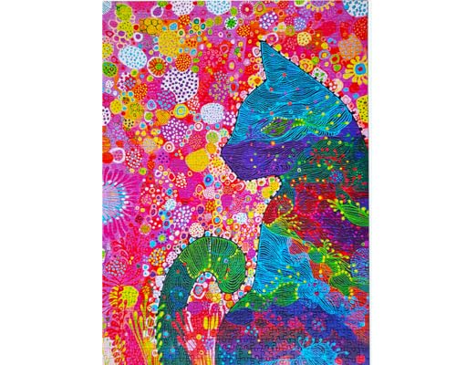 Puzzle 1000 pièces pour Adultes - Chat dans Un Jardin en Fleurs | Finition Mate antireflet | Puzzle Amusant et exigeant | 68 x 48 cm | Cadeau Original | Enjoy