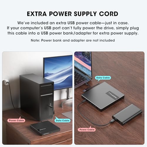 Image of ROOFULL External CD DVD Drive with 4* USB Ports and 2* SD /TF Card Slot for Laptop, USB 3.0 Type-C CD-R /RW /ROM Reader Writer Burner DVD Player Disc Drive for PC Mac Windows 11 /10 MacBook Linux Computer