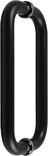 Back to Back Frameless Glass Shower Door Pulls, Fits 6-12mm(1/4"-1/2") Thickness Glass Doors, 8 Inch Mounting Hole Distance, Matte Black 304 Stainless Steel Door Handles for Bathroom