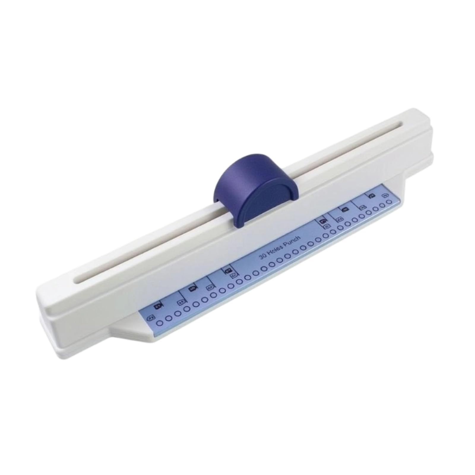 Perforatrice Manuale 30 Fori Raccoglitore A4 Foratrice Punzonatrice Carta Rilegatrice Notes Allineamento Frontale Stampato E Guida Scanalata Adatta, Blu