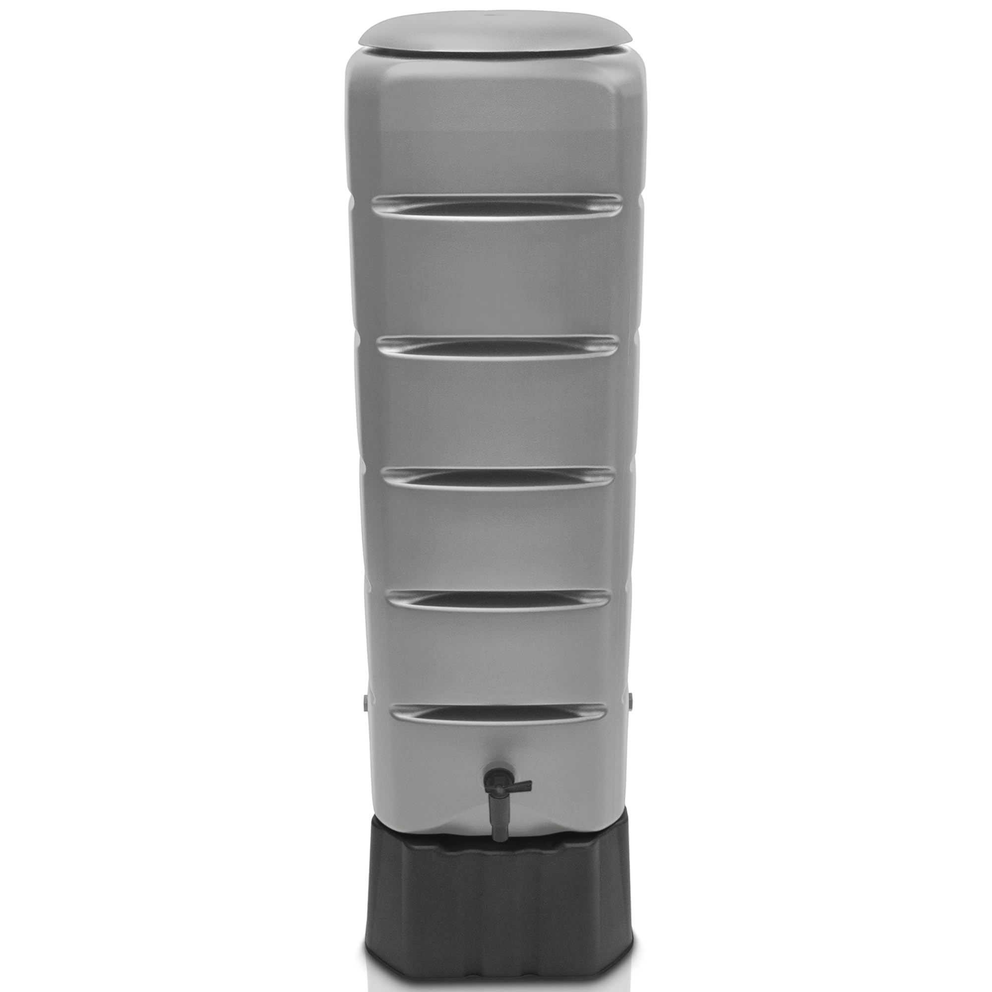 YourCasa Barril de lluvia [Torre] 120 L con pie, tapa y grifo, barril de lluvia de plástico, resistente a las heladas, depósito de agua de lluvia, depósito de agua de lluvia, para jardín, colector de