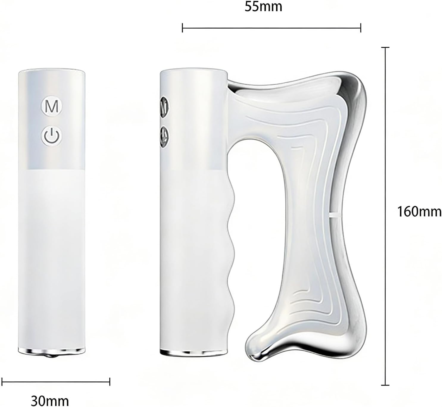 Dispositivo de contorno de cuerpo completo con calor y EMS, raspador muscular calentado for drenaje linfático y masaje de fascia, herramienta eléctrica for esculpir el cuerpo(White)