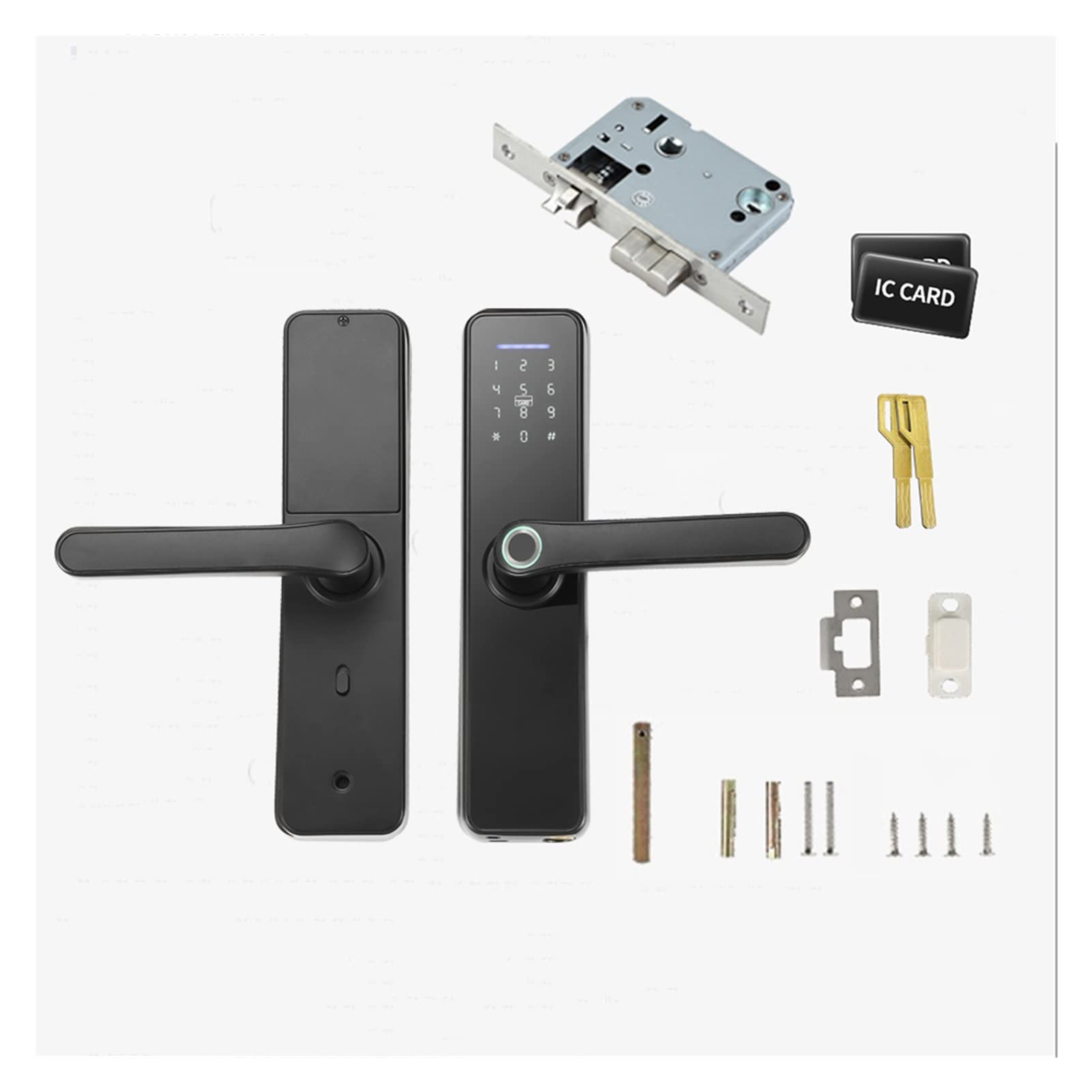 VChics Serratura intelligente per porte, WI-FI Blocco elettronico interno di impronta intelligente carta password digitale serratura dell'ufficio for inquilini casa dell'hotel(Gold)