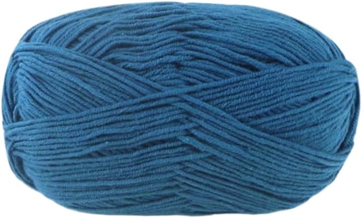 5 Rolls 4-Ply Milk Cotton Yarn for Crocheting 120m Combed Blend 50g(55)