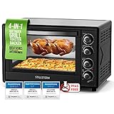 🥰 PRAKTISCHE EIGENSCHAFTEN - Der Stillstern Mini-Backofen überzeugt mit Details: Deutsche Version, 120 Minuten Timer, Großer Innenraum für deine Lieblingspizza oder die doppelt verglaste Tür. Durch das zeitlose Design in jede Küche geeignet!