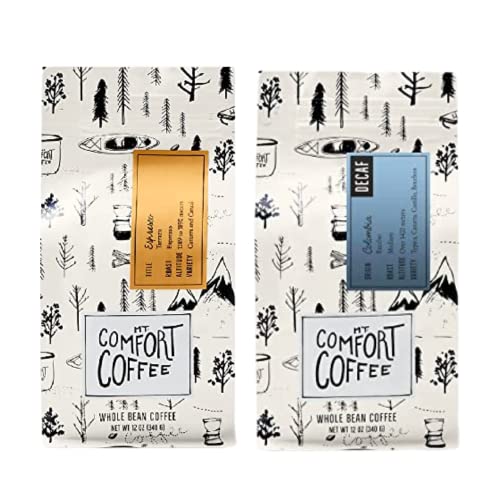 Mt. Comfort Coffee Espresso Roast & Decaf Medium Roast, 12 oz Bag miniatura 1