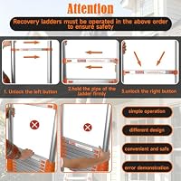 Chanjarhill Alu Teleskopleiter Ausziehbare Leiter 5,1 Meter Orange – Ansicht 7