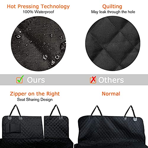 PETICON Dog Car Seat Cover for Back Seat, 100% Waterproof Car Seat Cover for Dogs with Front Flap Zipper, Scratchproof… - Image 3