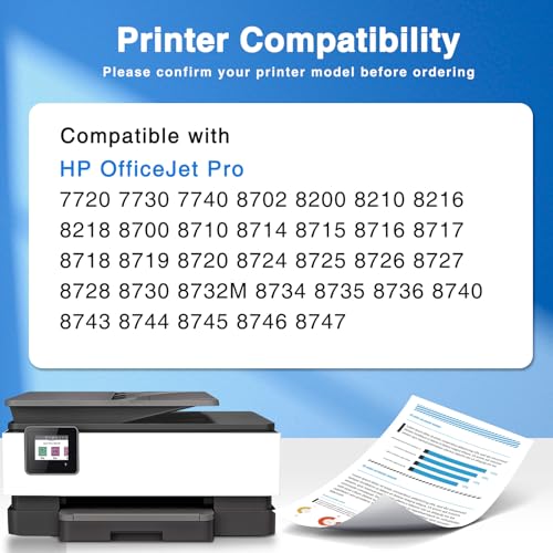 starink 953XL Ink Cartridges Multipack Remanufactured for HP 953 953XL Ink Cartridges for HP Officejet Pro 7720 7740 8710 8715 8720 8730 8210 8716 8719 7730 8218 8718 8725 8728 8740 Printer