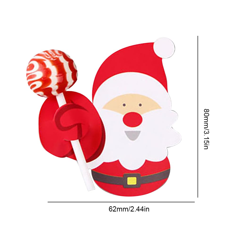 CRGANGZY Dibujos animados Papá Noel pingüino muñeco de nieve papel Candy Holder Festival Theme 50pcs Candy Lollipop decoración tarjetas niños dulces regalos paquete envoltura
