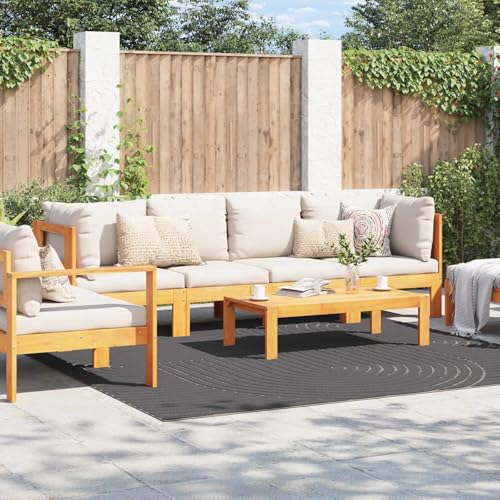 Tapis lavable et antidérapant Palmeras grand format anthracite - 5