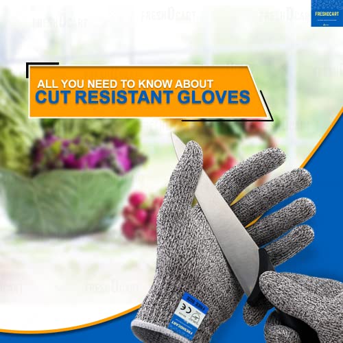 Karomouj Karo-988S Anti Cut Resistant Level 5 Protection With Elastic Hand Fitting Safety Gloves (Free Size, Grey, 1 Pair), Pack Of 1 - Rubber (Image - 2)