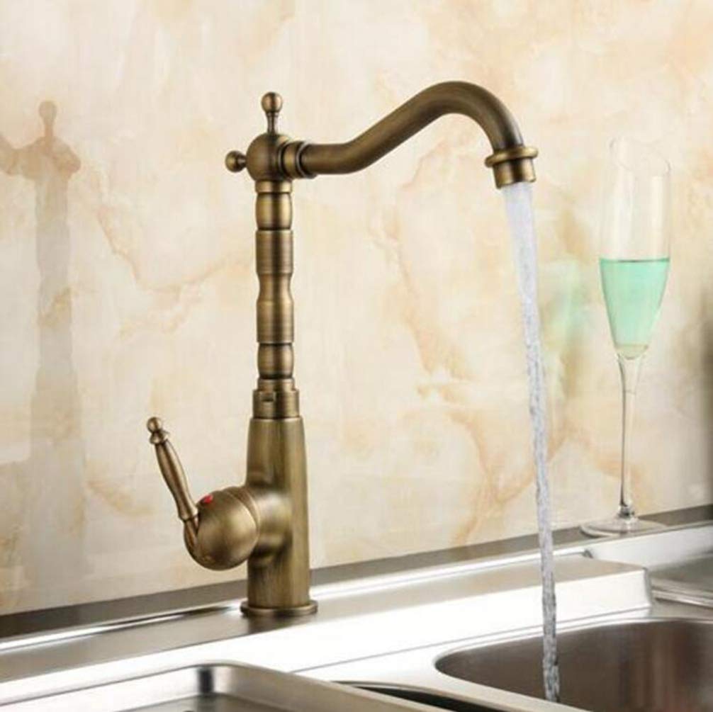 ZYCHSJXA Antique Kitchen Faucet Sink Torneira Cozinha Lavabo Bronze Brass Water Tap Mixer Faucet,Antique 2