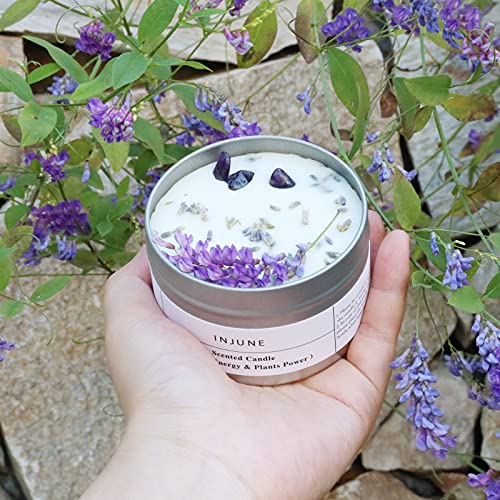 Lavender Candle Aromatherapy Candles Gifts For Women, Christmas Gifts, Lucky Charms Candle With Crystals Inside, 7.2Oz Lavender Healing Candles For Balance/Cure/Energy #TOP1