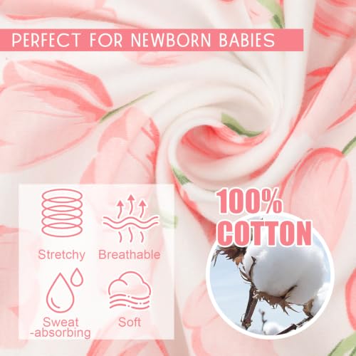Image of DRESHOW BQUBO 3 Pack Newborn Baby Swaddle Blanket with Hats Infant Adjustable Velcro Swaddling Wraps with Bear Ears Cap for 6-12 Lbs Newborns & 0-3 Months Girls Boys