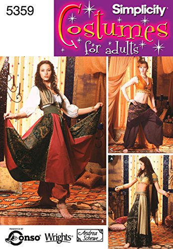 Simplicity Women's Gypsy and Belly Dancer Costume Sewing Patterns, Sizes 6-12