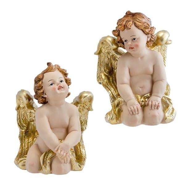 DRW Set de 2 angelitos de Rodillas 14 cm de Alto