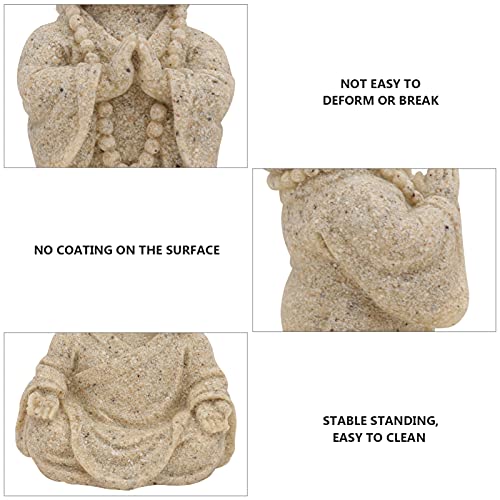 Balacoo 56V8ZU10SC821LH6Y7RIJ 2Pcs Mini Buddha Statue Small Monk Figurine Buddha Sculptures Ornament Little Monk Decor Tabletop Tea Set Accessories Diy Bonsai Terrarium Crafts Desk Ornaments thumb #4