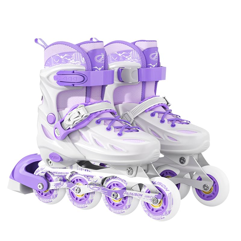 YYW Adjustable Roller Skates for Girls Boys, Adjustable Inline Skates Girls and Boys with Light up Wheels, Teenager and Adults Skates for Beginner Outdoor and Indoor (Large for Teenagers)