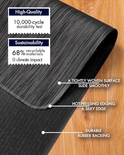 Image of BARoyal Office Chair Mat for Hardwood Floor Under Desk Computer Rolling Chair Mat for Wood /Tile Floor Non-Slip Heavy Duty Desk Rug PVC Plastic Hard Floor Protector 30 inch x 48 inch(Metallic Black)