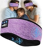 MUSICOZY Cuffie per dormire, ultra morbide, Bluetooth, per chi dorme di lato, viola MI