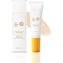 Tinted Sunscreen for Face SPF 50, Tinted Moisturizer with SPF, Sweat Resistant & Oil Control with No White Cast, Broad Spectrum UVA/UVB Protection for All Skin Types, 1.76Oz 1pc