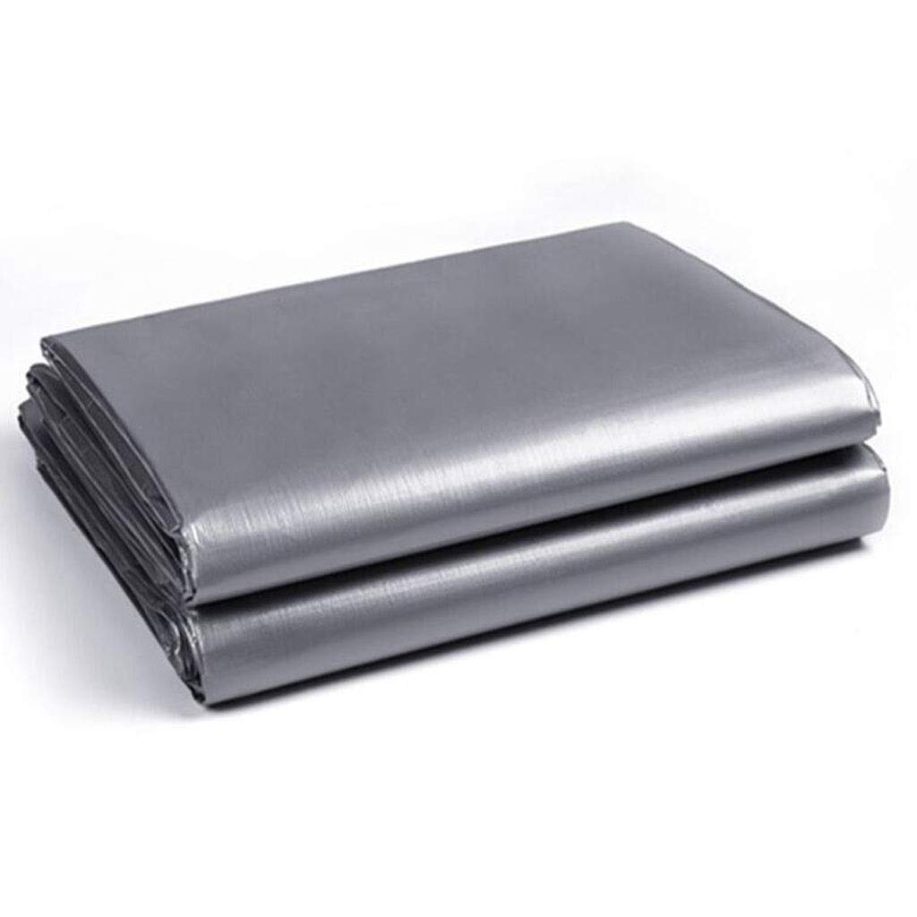 ZXQ Outdoor Waterproof Tarp With Grommets, Multi-Purpose Rainproof Reinforced Rip-Stop Shade Cloth, Silver - 160g/m² (Color : Silver, Size : 3X5M)