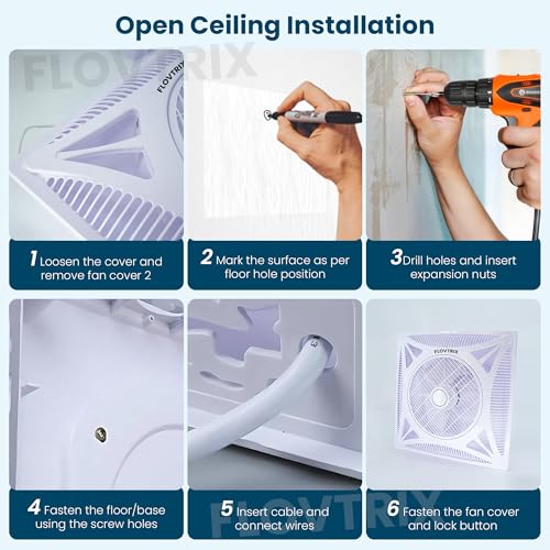 Image of Ceiling Fan Dual Balls Bearing AC Ceiling Mounted Fan With Pure Copper Motor,360 Air Flow Ceiling Fan With Remote Control For Home And Commercial Use 600 x 600 mm - White (ST-03)