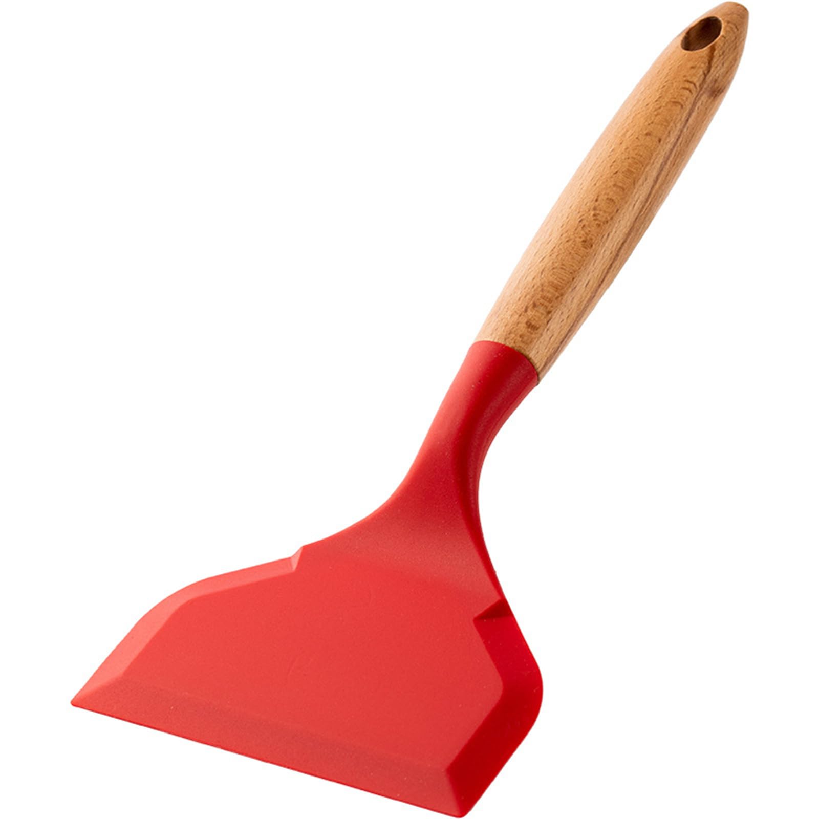LiRRvb Wooden Handle Silicone Spatulas Non-Stick Flexible Seamless Kitchen Baking Scraper Wide Nonstick Pancake Scraperdurable Cooking