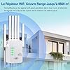 5G Repetiteur WiFi Puissant sans Fil 1200mbps Amplificateur de Signal WiFi Bi-Bande,4 antennes,2 Rj45 Ports LAN,Répéteur à Distance Puissant pour la Maison et Le Bureau Couverture jusqu'à 9800 m³