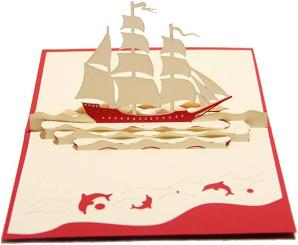 Download Amazon Com Modsnde 3d Up Card Vintage Sail Boat Laser Cut Cards Postcards Handmade Invitations For Birthday Easter Anniversary Thank You Wedding Bussiness Health Personal Care