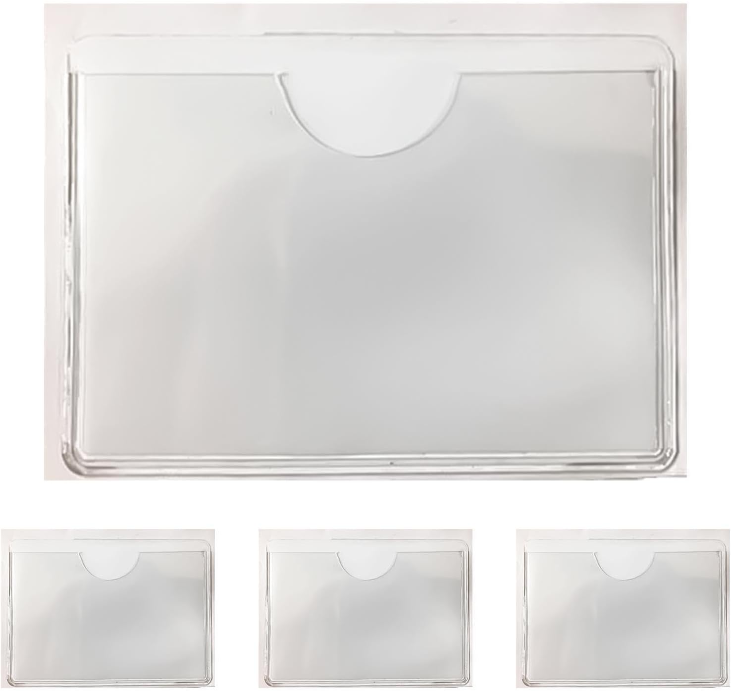 Clear Badge Protector - Self-Adhesive Label Holders, Transparent Card Sleeves, Library Pockets | Card Holder for Warehouse Shelf Turnover Box Hollow Board Organization Office Storage Tags