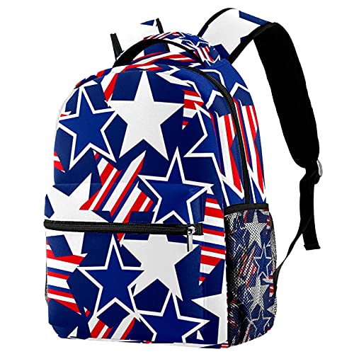 Sac à dos pour femme grand format style décontracté et motif étoile multicolore