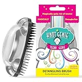 Knot Genie Teeny Detangling Hair Brush for Kids (Peaceful Pewter) | Perfect Detangling Brush for Curly Hair, Gently Separate Tangles, Leaves Hair Smooth and Shiny | The Pain-Free Knot Detangler