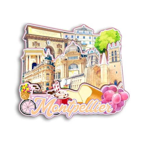 Quwsne Refrigerator Magnet Montpellier France Fridge Magnet City Travel Souvenirs Tourist Gifts 3D Classic Landmarks Handmade Crafts Home Decoration - 1225