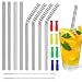 Produktbild DIAOPROTECT 8er Edelstahl Strohhalme Wiederverwendbar, Edelstahl Trinkhalme Metall Strohhalme mit 2 Reinigungsbürsten und Eco-Beutel,Ideal für Cocktails,Smoothies,Tea (4 Gerade, 4 Gebogene, 2 Bürste)