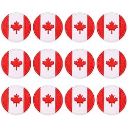 Cañas Hook Canadian Flag Maple Leaf Patch Canada Hook Loop Embroidered Sew on Motorcycle Biker Tags Patch for Travel Backpack Hats Jackets Team Uniform 12pcs
