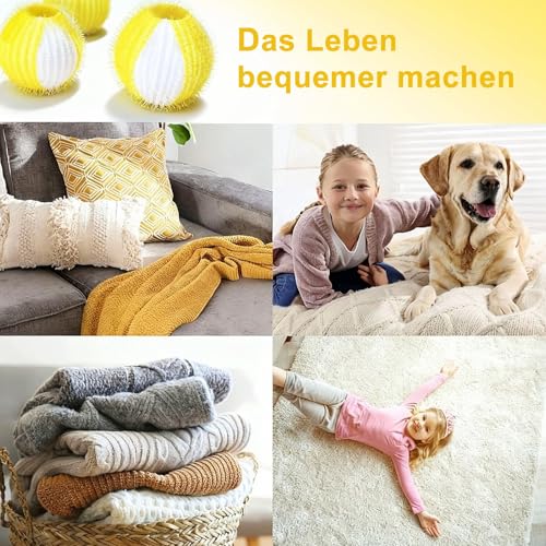 8 Stücke Tierhaarentferner Waschmaschine, Wiederverwendbar Fusselbälle Waschmaschine, Zur Entfernung von Tierhaaren (8)