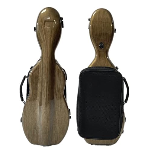 LANDTOM Étui pour violon 4/4 en fibre de carbone avec double bandoulière, résistant à la pression et à l'usure, avec sac de partition de musique (marron)