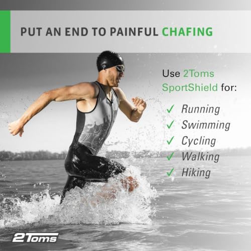 Image of 2Toms SportShield, All-Day Anti Chafe and Blister Prevention, Waterproof | Soothing Anti-Chafe Prevention for Chafing & Skin Irritations
