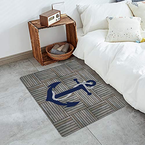 Picpeak Waterproof Doormat Non-Slip Rug Entry Way Welcome Mat Nautical Anchor Vintage Wood Grain Indoor Outdoor Mat For Home Front Door/Patio/Kitchen/Bathroom/Laundry Room 18"X30" #TOP3