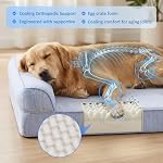 Ownpets 5-Layer Cooling Orthopedic Dog Bed for Summer, Sofa-Style Bolster Pet Bed with Q-Max>0.4 Cooling Fabric, Waterproof Lining & Washable Cover, Non-Slip Bottom for X-Large (48"x32"x7.5") Dogs