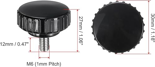 Miniatura 40 de uxcell Perillas de sujeción moleteadas M6 x 1.969 in métricas chapadas en zinc de acero al carbono rosca macho tornillo de pulgar en tipo 0.787 in