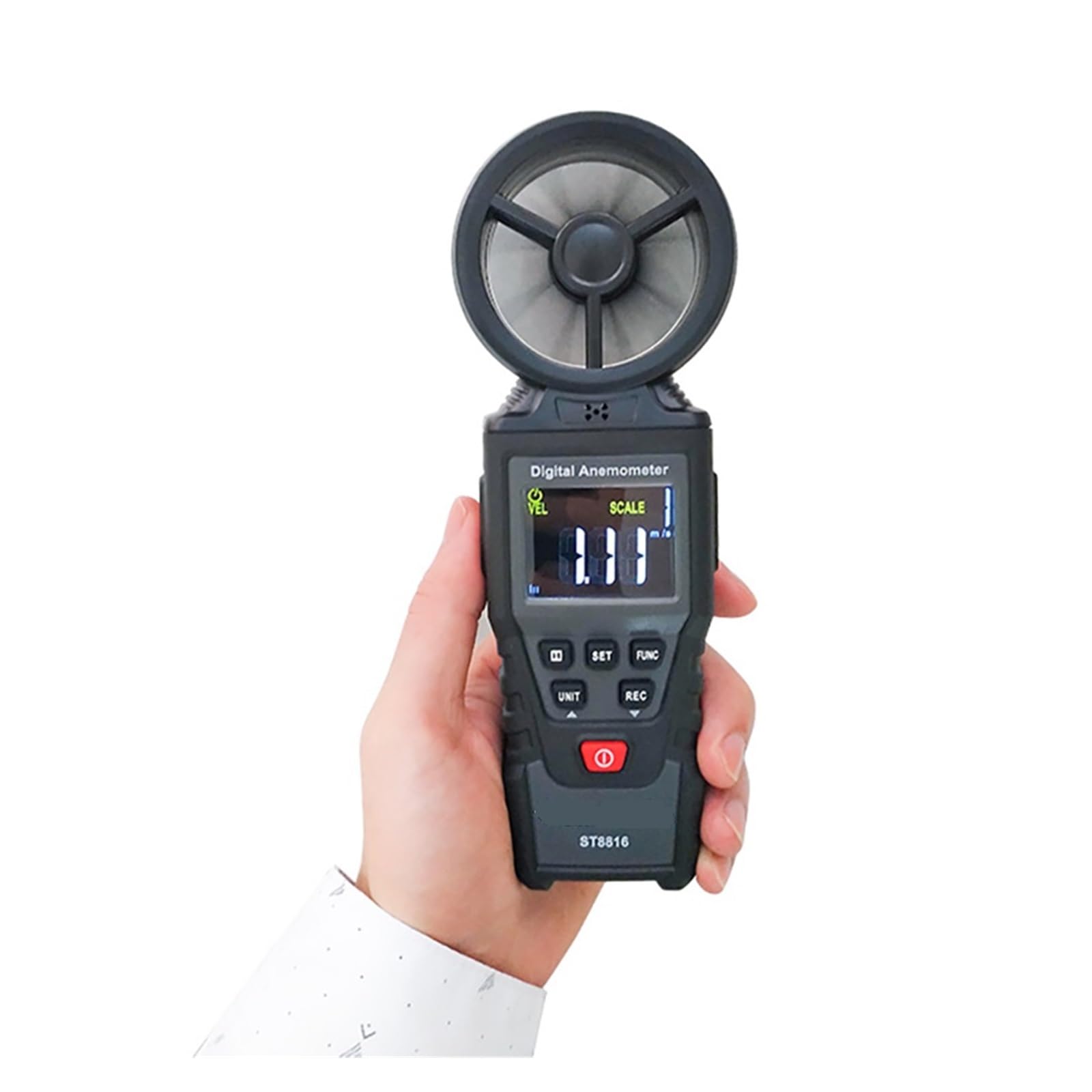 Mini Anemometr LCD Cyfrowy Miernik Prędkości Wiatru Pomiar Powietrza Z Podświetleniem Precyzyjny Pomiar