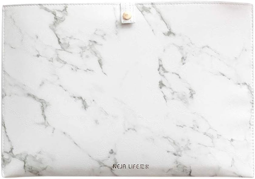 Luxury Marble File Folder Document Resume Organizer Clipboard Portfolio A4 Letter Size Waterproof File Holder (Marble White)