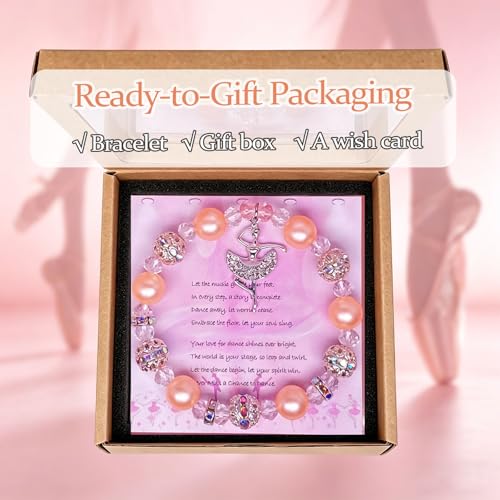 Image of Dance Recital Gifts for Girls - Dance Ballerina Bracelet for Dance Lover Team Ballet Ballerina Gift Dancing School Competition Gifts