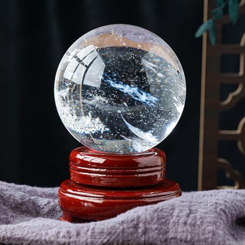Boule de cristal de quartz blanc 14cm décoration Feng Shui de salon moderne
