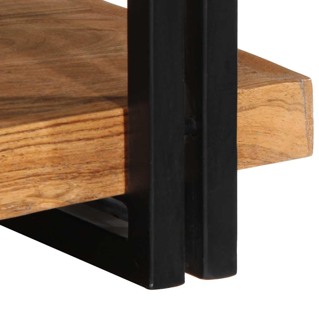 Wandregal 70x33x35 cm Massivholz Akazie mit 60 kg Tragkraft, stabiles Hifi Regal und Medien Schrank für Wohnzimmer, Aufbewahrung von DVD, CD, Vinyl, Router und Gaming Zubehör